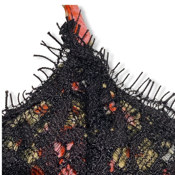 Floral Print camisole top, Nordstrom BP black lace v-neck, adjustable straps NEW - Picture 7 of 10